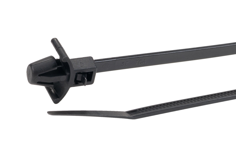 HellermannTyton Cable Tie, Releasable, 215mm x 4.6 mm, Black Polyamide 6.6 (PA66), Pk-100