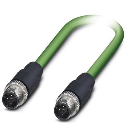 Phoenix Contact, 2m Cat5, Green M12 to Male M12 Male, Shielded Shielded, Terminated