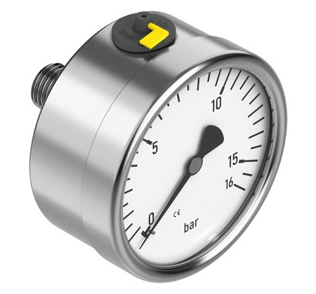 Festo G 1/4 Analogue Bourdon tube pressure gauge 16bar Inline 63mm Outside Diameter