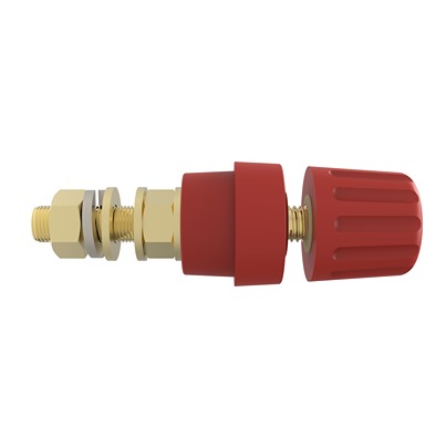 Schutzinger 12.4mm Red Terminal Post, 1kV, 100A, M8 x 0.75 Thread
