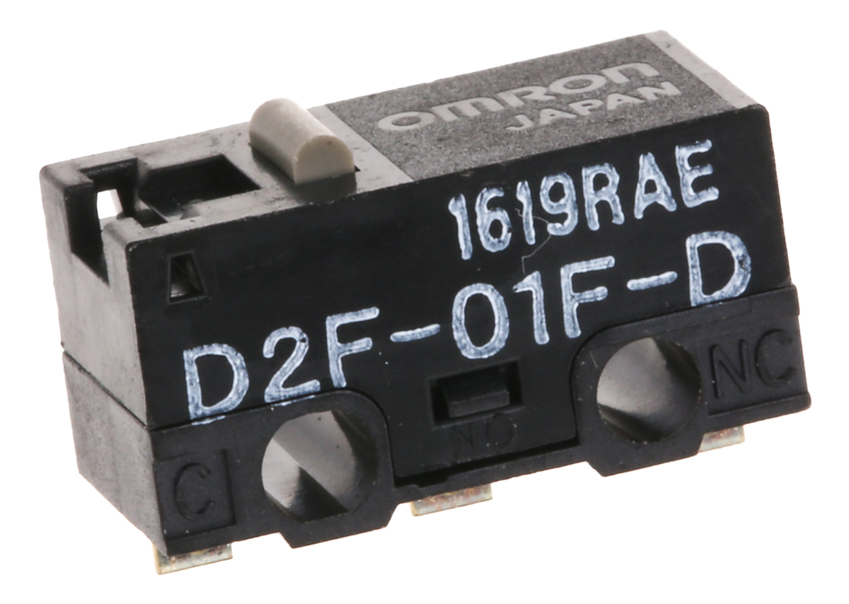 Omron Pin Plunger Micro Switch, Solder Terminal, 100 mA @ 30 V dc, SPDT, IP40