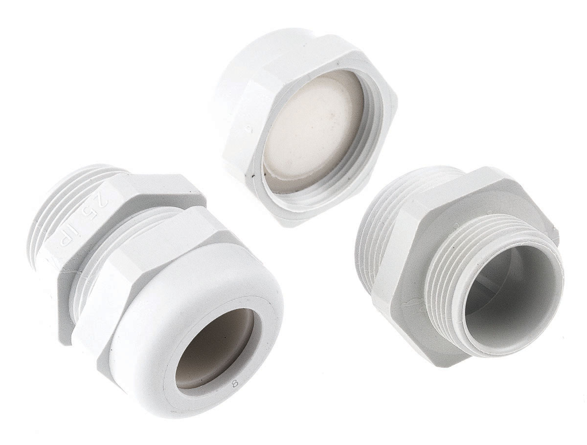 SIB WADI-TEC Series Grey PA 6 Cable Gland, M25 Thread, 11.5mm min., 18mm max., IP68