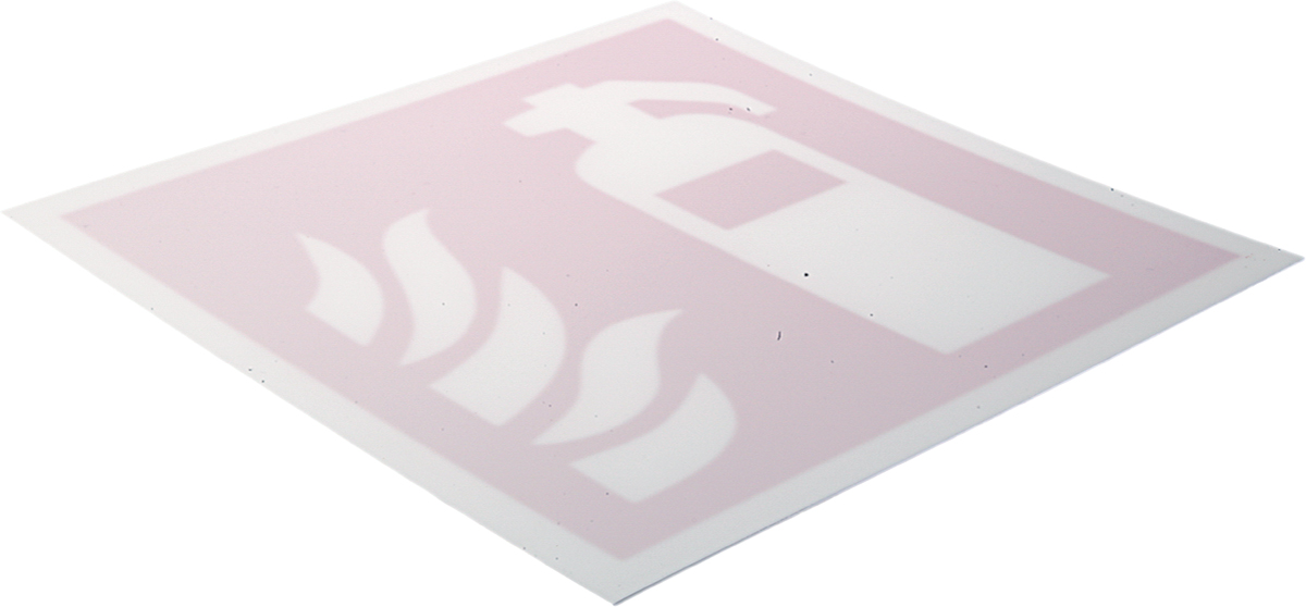 Plastic Fire Safety Sign,  With Pictogram Only Text, 200 x 200mm