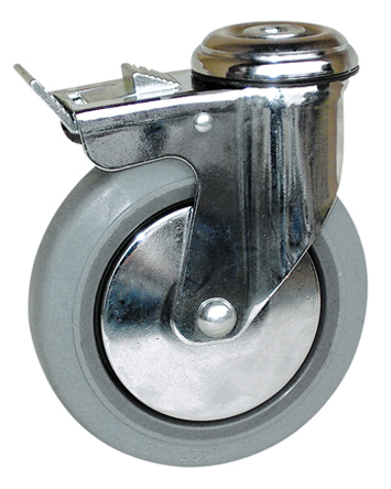 Guitel Hervieu Braked Swivel Castor Wheel, 80kg Capacity, 100mm Wheel