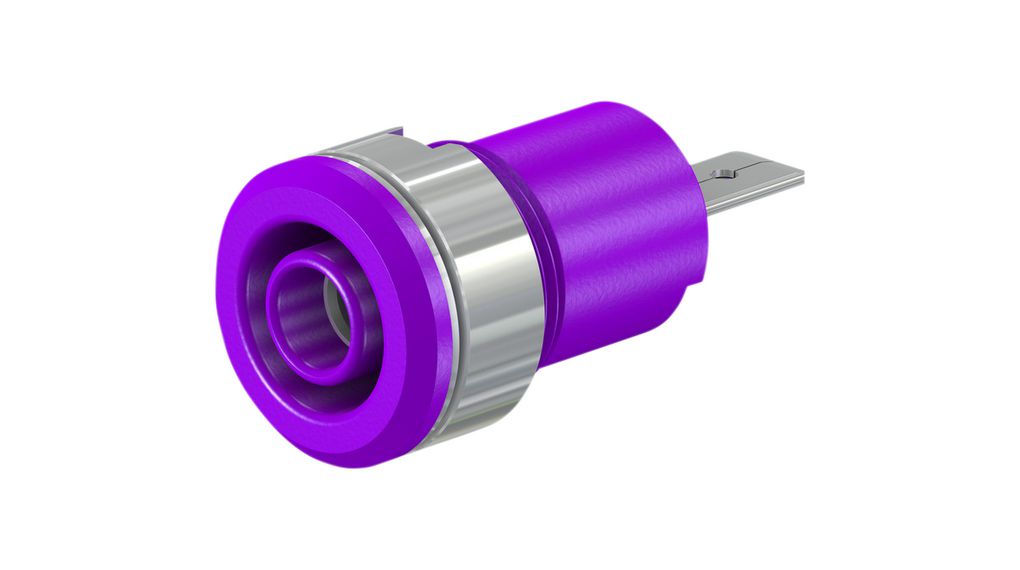 Staubli Violet Socket Banana Socket, 4 mm Connector, Screw Termination, 24A, 1kV, Nickel Plating
