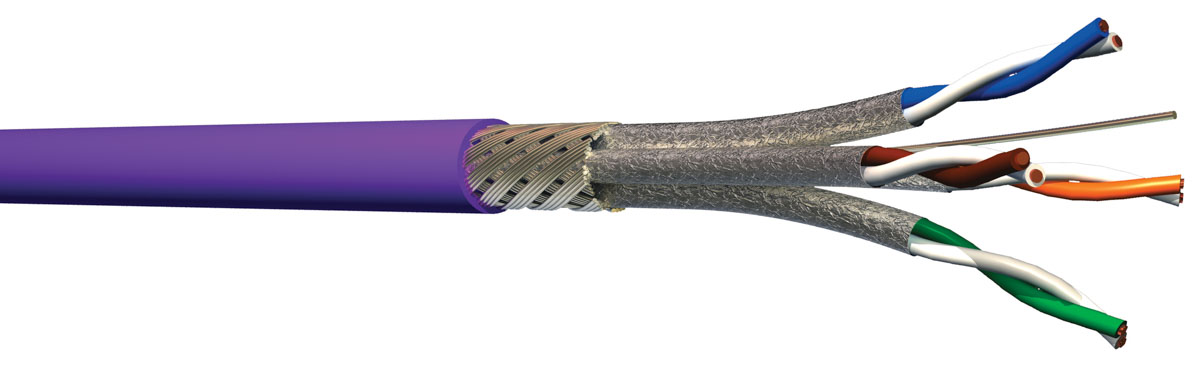 CAEMMC, 250m Cat7, Purple, S/FTP Shielded, Unterminated LSZH Sheath