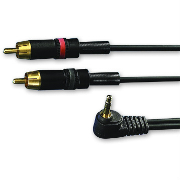 Van Damme Male 3.5mm Stereo Jack to Male RCA x 2 Aux Cable, Black, 3m 103-326-704