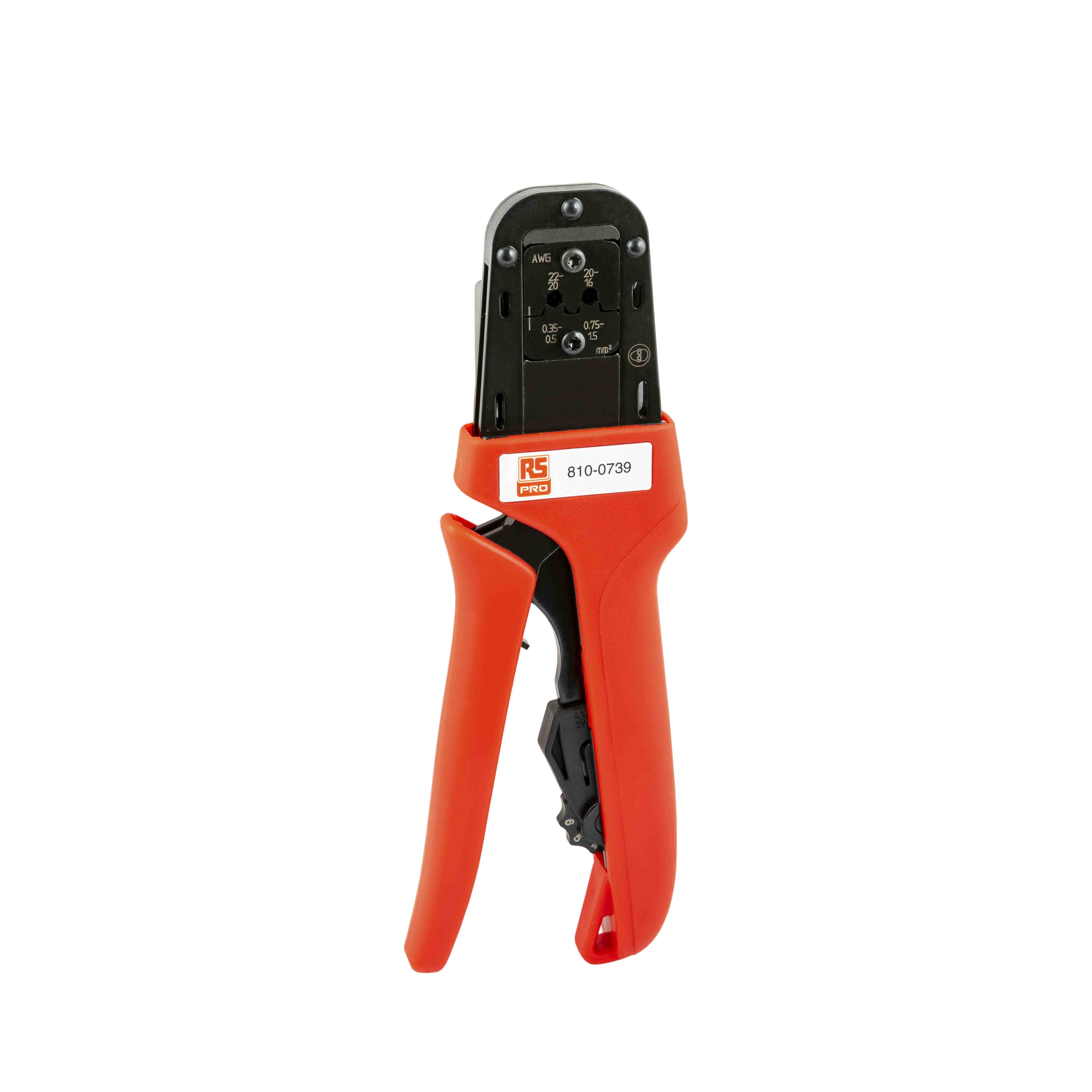 RS PRO Hand Ratcheting Crimp Tool for Crimp Contacts, 0.35 → 1.5mm² Wire