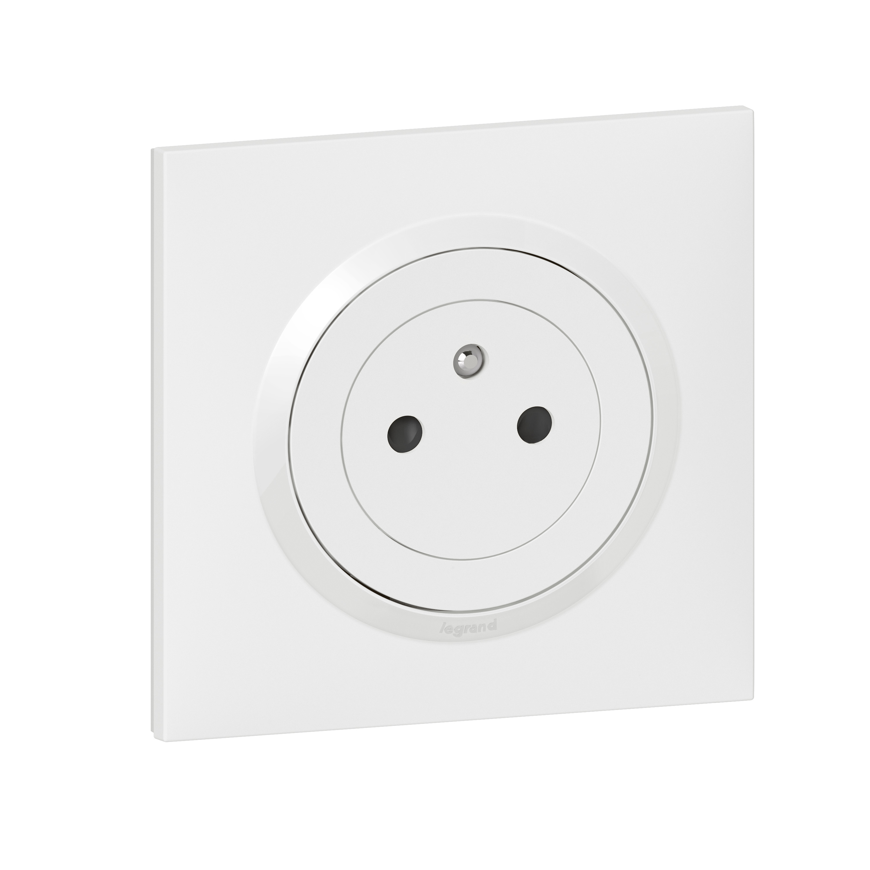 Legrand 6007 White Plug Socket, 2 Poles, 16A, Indoor Use