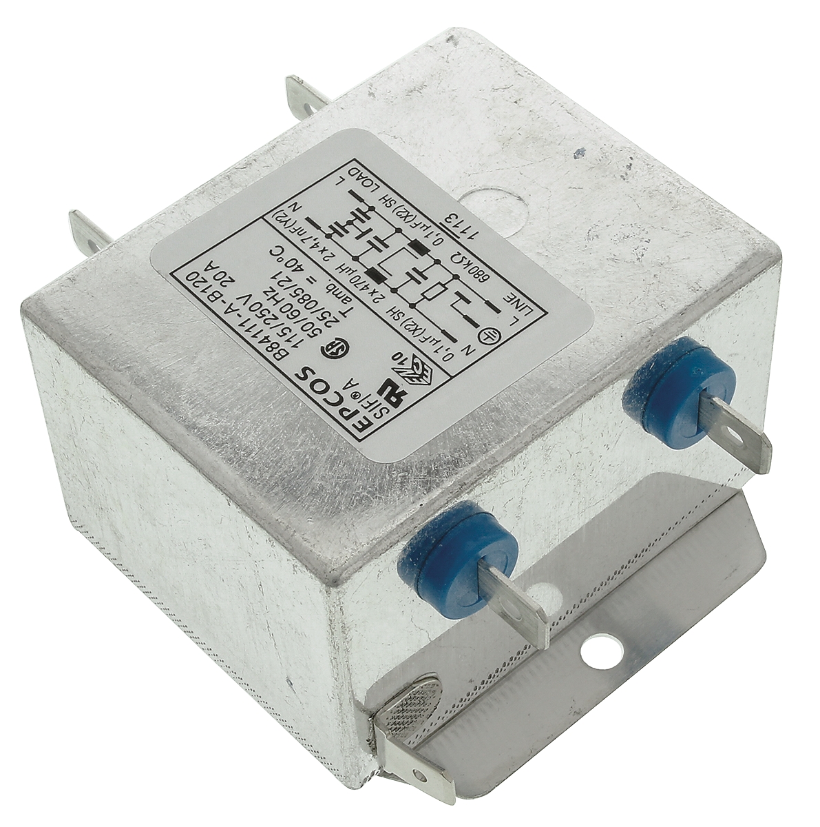 EPCOS, B84111A 20A 250 V ac/dc 60Hz, Flange Mount EMC Filter, Tab, Single Phase