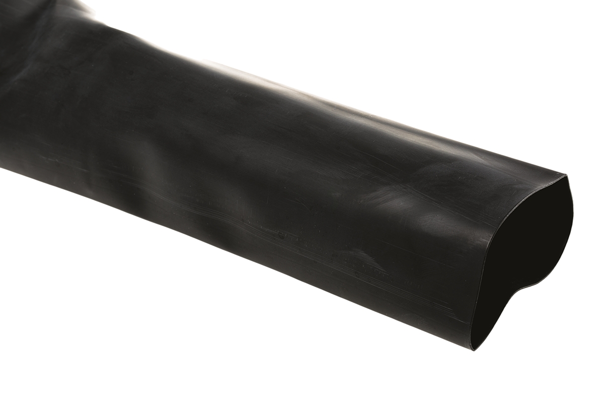 TE Connectivity Adhesive Lined Heat Shrink Tubing, Black 48mm Sleeve Dia. x 1.2m Length 4:1 Ratio, HTAT Series