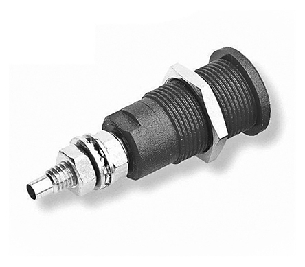 Mueller Electric Black Female Banana Socket, 4 mm Connector, Stud Termination, 35A, 1000V, Nickel Plating