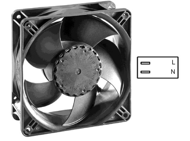 ebm-papst AxiACi 120 Series Axial Fan, 115 V ac, 230 V ac, AC Operation, 114m³/h, 2.7W, 120 x 120 x 38mm