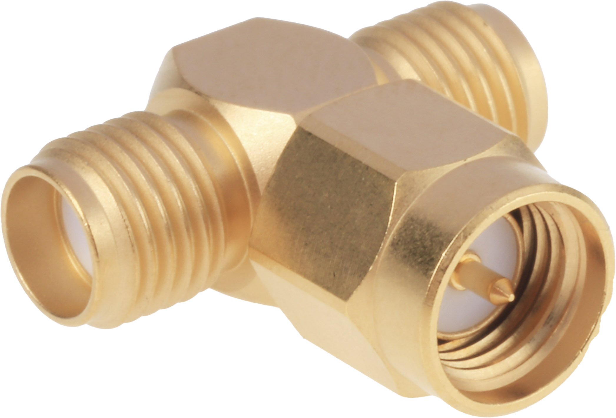 Tee 50Ω RF Adapter SMA Plug to SMA 2 x Socket 0 → 18GHz