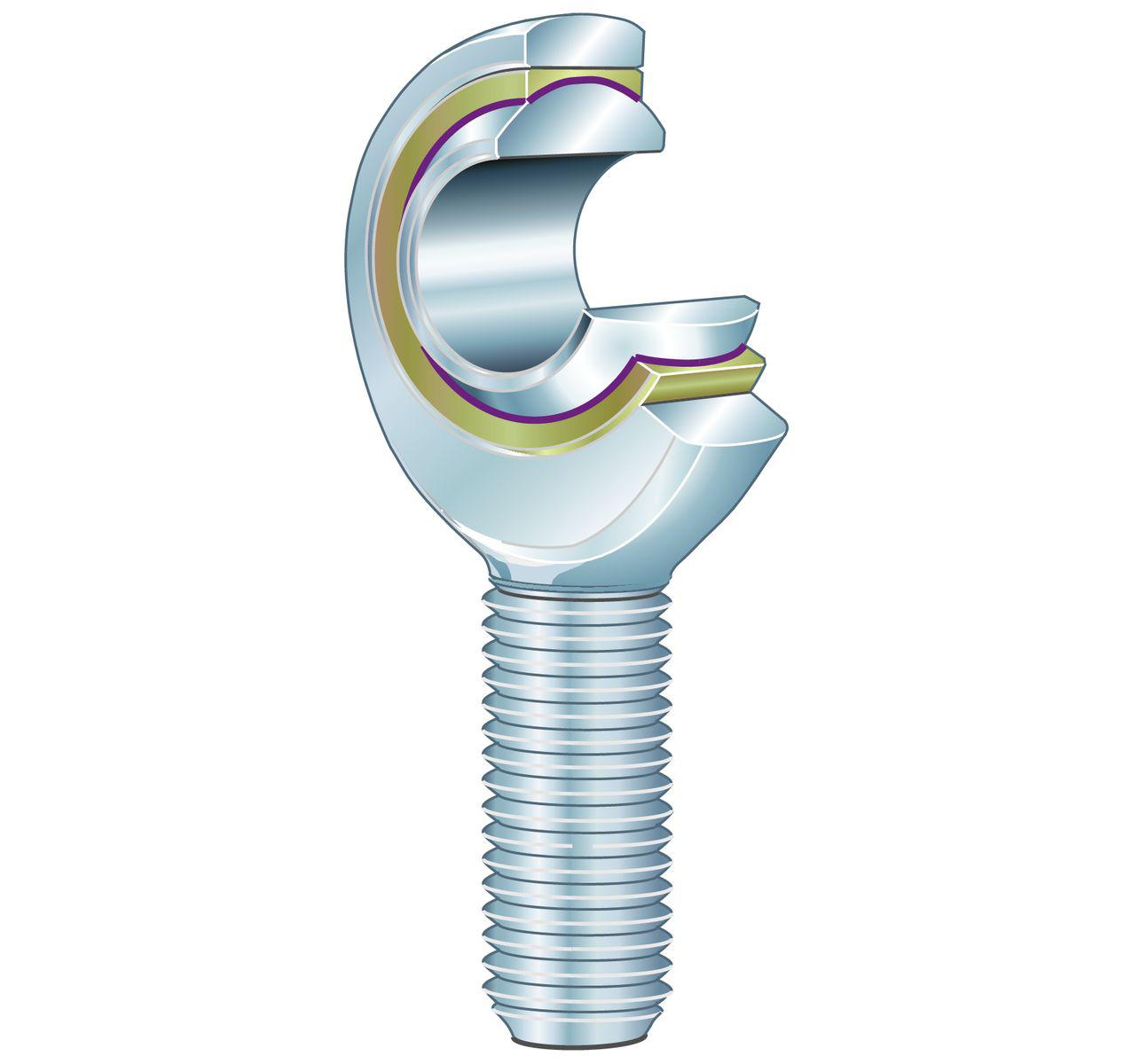 INA M20 x 1.5 Male Steel Rod End, 20mm Bore, 103mm Long, Metric Thread Standard