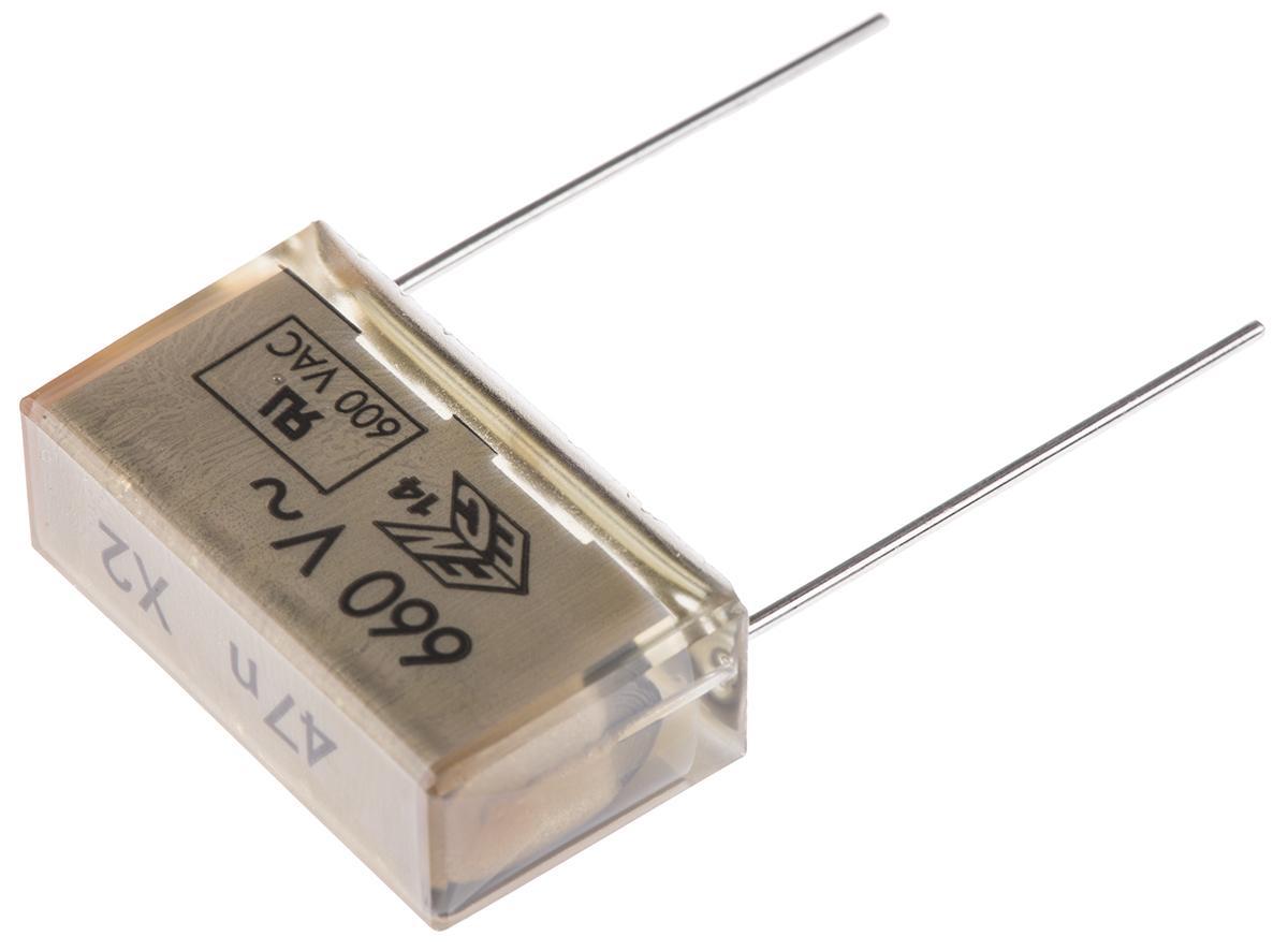 KEMET PME261 Paper Capacitor, 660 V ac, 1500V dc, ±20%, 47nF, Through Hole