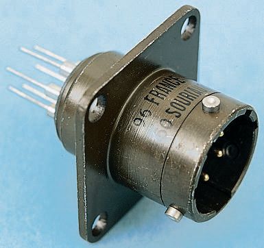 Souriau Sunbank by Eaton, 851, Copper Alloy 6 Way Panel Mount MIL Spec Circular Connector Receptacle, Pin
