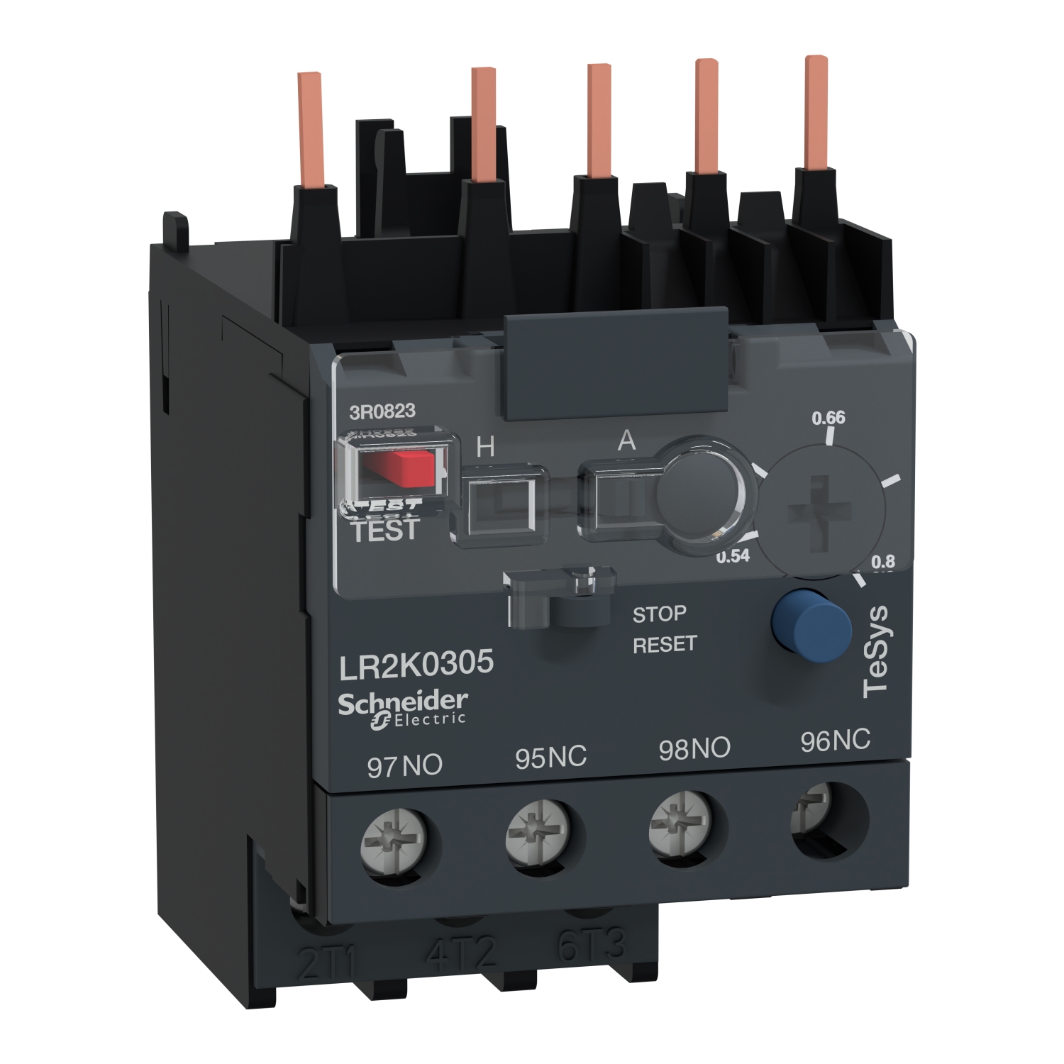 Schneider Electric LR2K Thermal Overload Relay 1NO + 1NC, 0.54 → 0.8 A F.L.C, 10 A Contact Rating, 100 W, 250 V