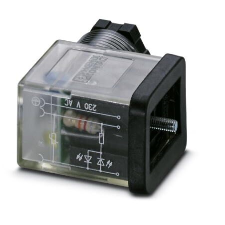 Phoenix Contact 3P, Plug Solenoid Valve Connector with Indicator Light, 230 V ac Voltage