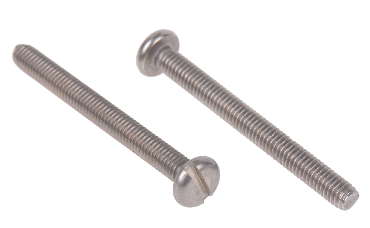 RS PRO Slot M4 Pan A2 304 Stainless Steel Machine Screws DIN 85 x 40.0mm