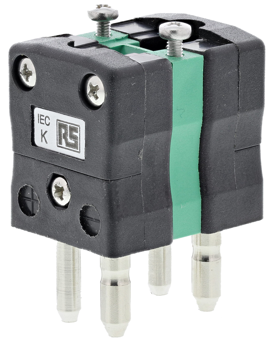 RS PRO Standard Duplex Thermocouple Plug Connector for Use with Type K Thermocouple, 6mm Probe, IEC, RoHS Compliant