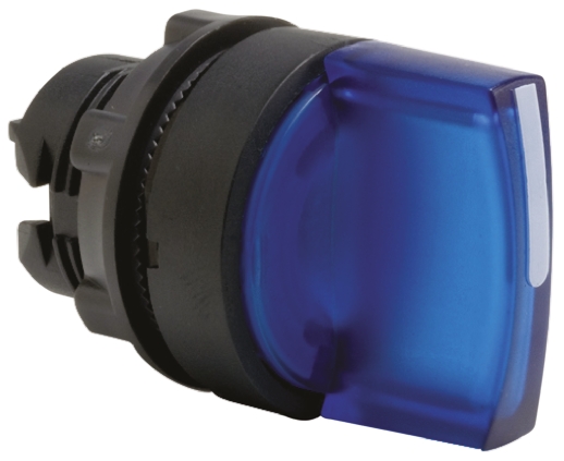 Schneider Electric Harmony XB5 Series 2 Position Selector Switch Head, 22mm Cutout, Blue Handle