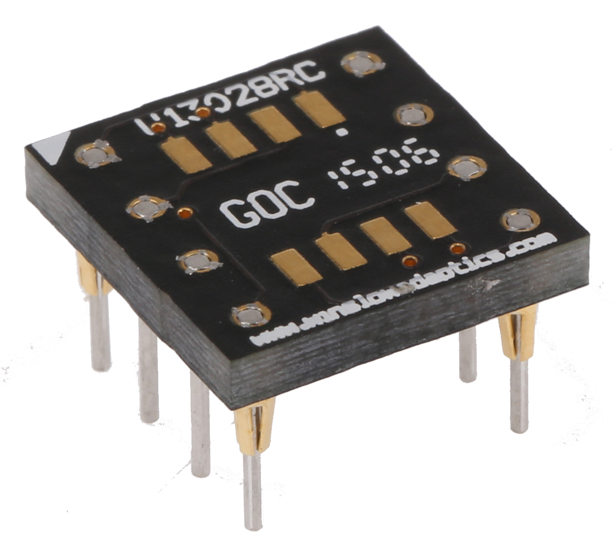 Winslow Straight Through Hole Mount 1.27 mm, 2.54 mm Pitch IC Socket Adapter, 8 Pin Female QFN to 8 Pin Male DIP