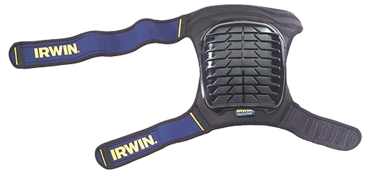 Irwin Black/Blue Anti Slip ABS Plastic Adjustable Strap Knee Pad Resistant to Impact, Marring