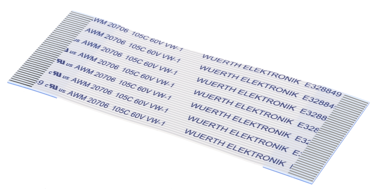 Wurth Elektronik 6876 Series FFC Ribbon Cable, 40-Way, 0.5mm Pitch, 50mm Length