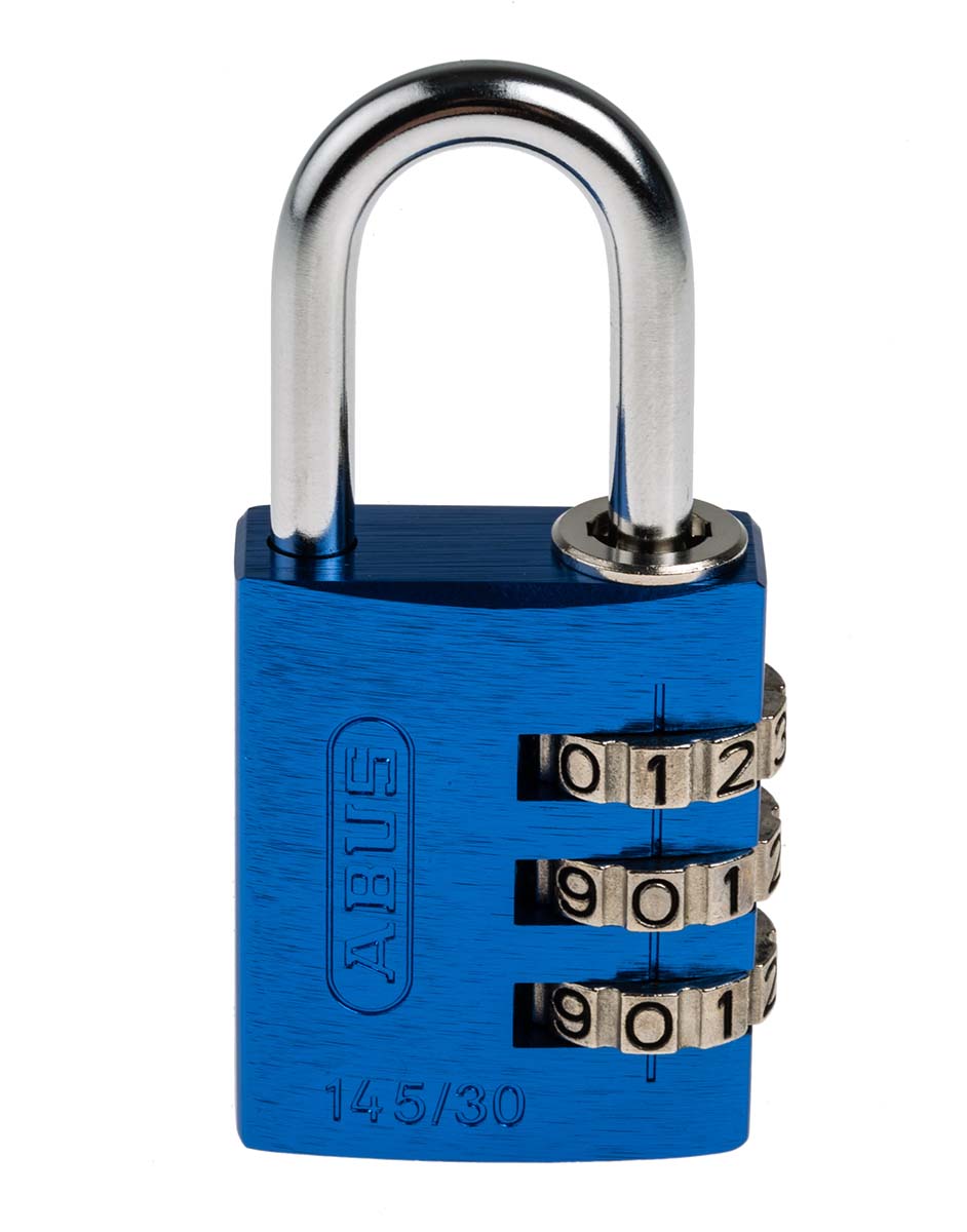 ABUS 145/30 Combination Weatherproof Aluminium, Steel Safety Padlock, 5mm Shackle, 30mm Body