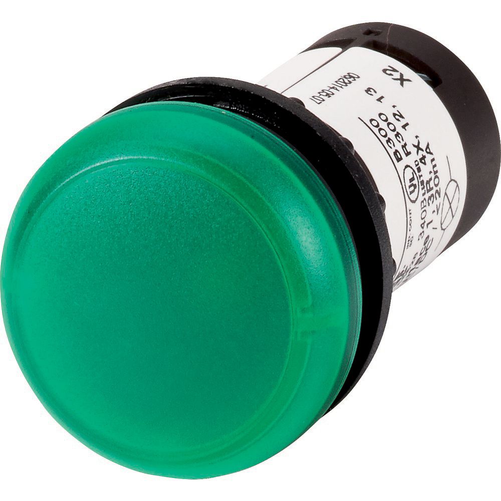 Eaton, Panel Mount Green LED Indicator, 22.5mm Cutout, IP67, IP69K, Round