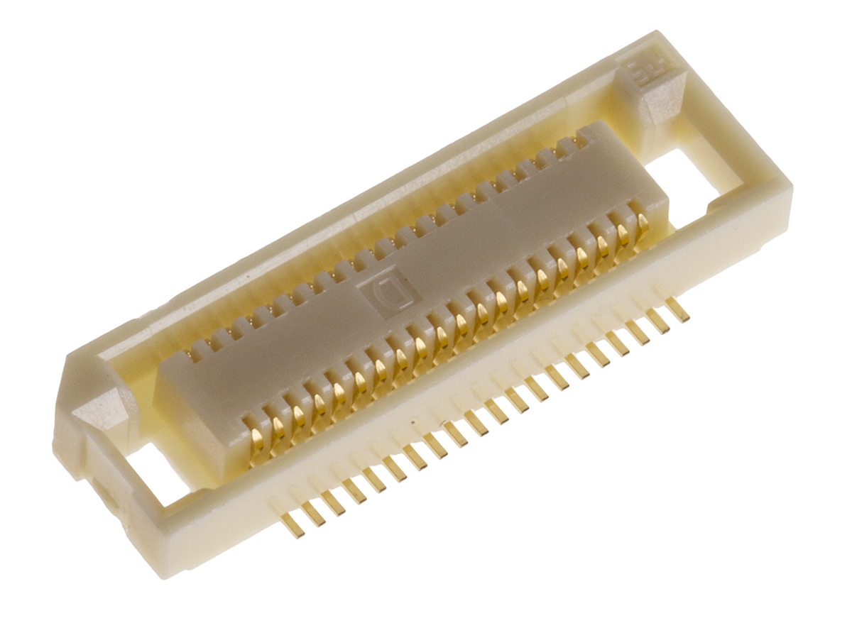 Hirose FunctionMAX FX8 Series Straight Surface Mount PCB Socket, 40-Contact, 1-Row, 0.6mm Pitch, Solder Termination