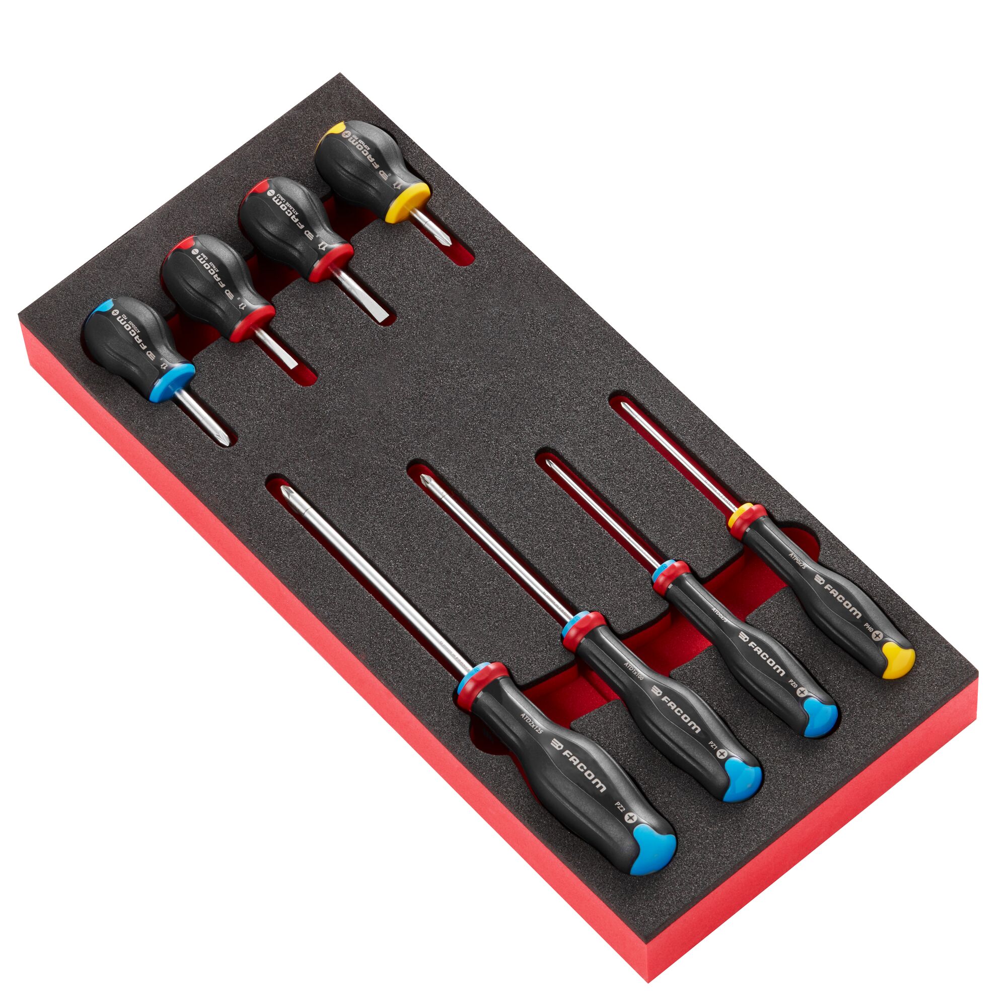 Facom Phillips; Pozidriv; Slotted Screwdriver Set, 8-Piece