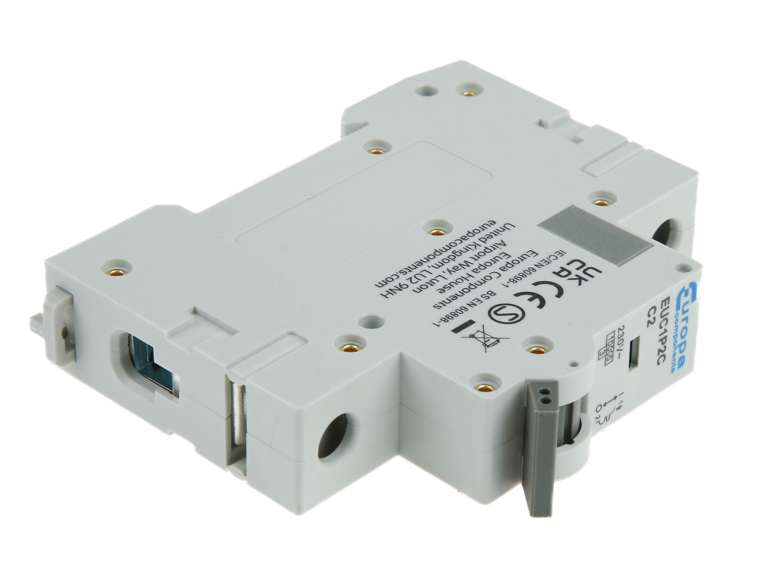 Europa EUC1P EUC MCB, 1P, 2A Curve C, 230V AC, 10 kA Breaking Capacity