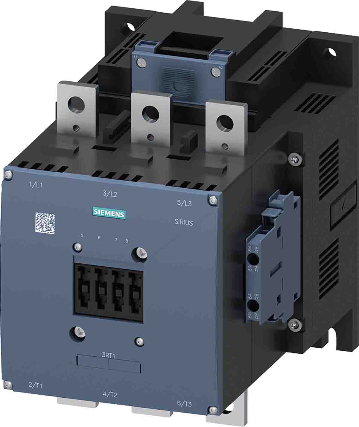 Siemens SIRIUS 3RT Size S12, 3RT1 Contactor, 110 → 127 V ac/dc Coil, 3-Pole, 400 A, 200 kW, 2NO + 2NC