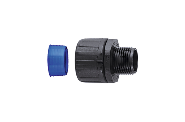 HellermannTyton External Thread Fitting, Conduit Fitting, 16mm Nominal Size, M20, Nylon 66, Black IP66, IP67, IP68,