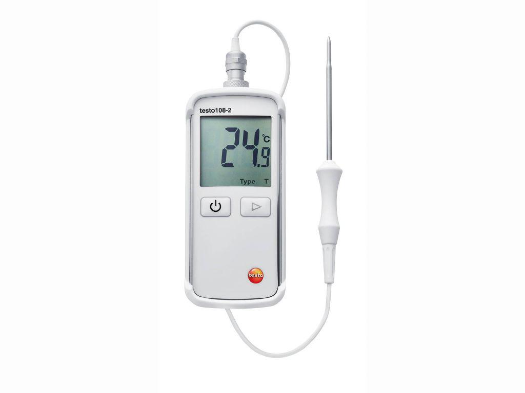 Testo 108-2 Wireless Digital Thermometer for Food Industry Use, Type T Thermocouple Probe, 1 Input(s), +300°C Max, ±0.5