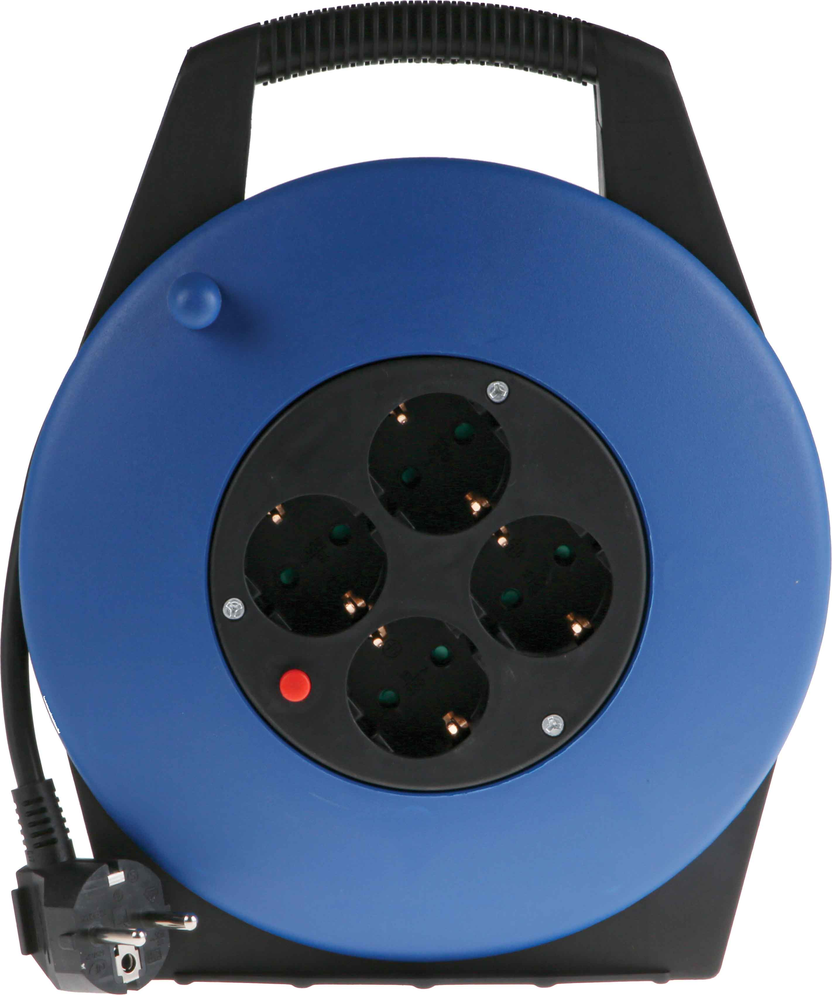 RS PRO 10m 4 Socket Type F - German Schuko Cable Reel Semi-enclosed Reel, 230 V ac