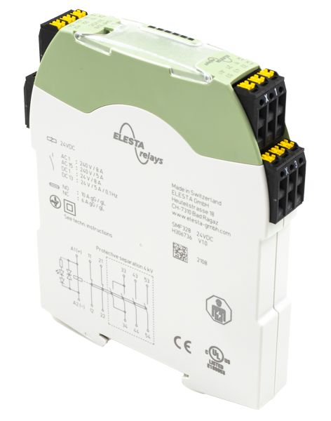 Elesta DIN Rail Force Guided Relay, 24 V dc Coil Voltage, 6 Pole, 2 NC/3 NO