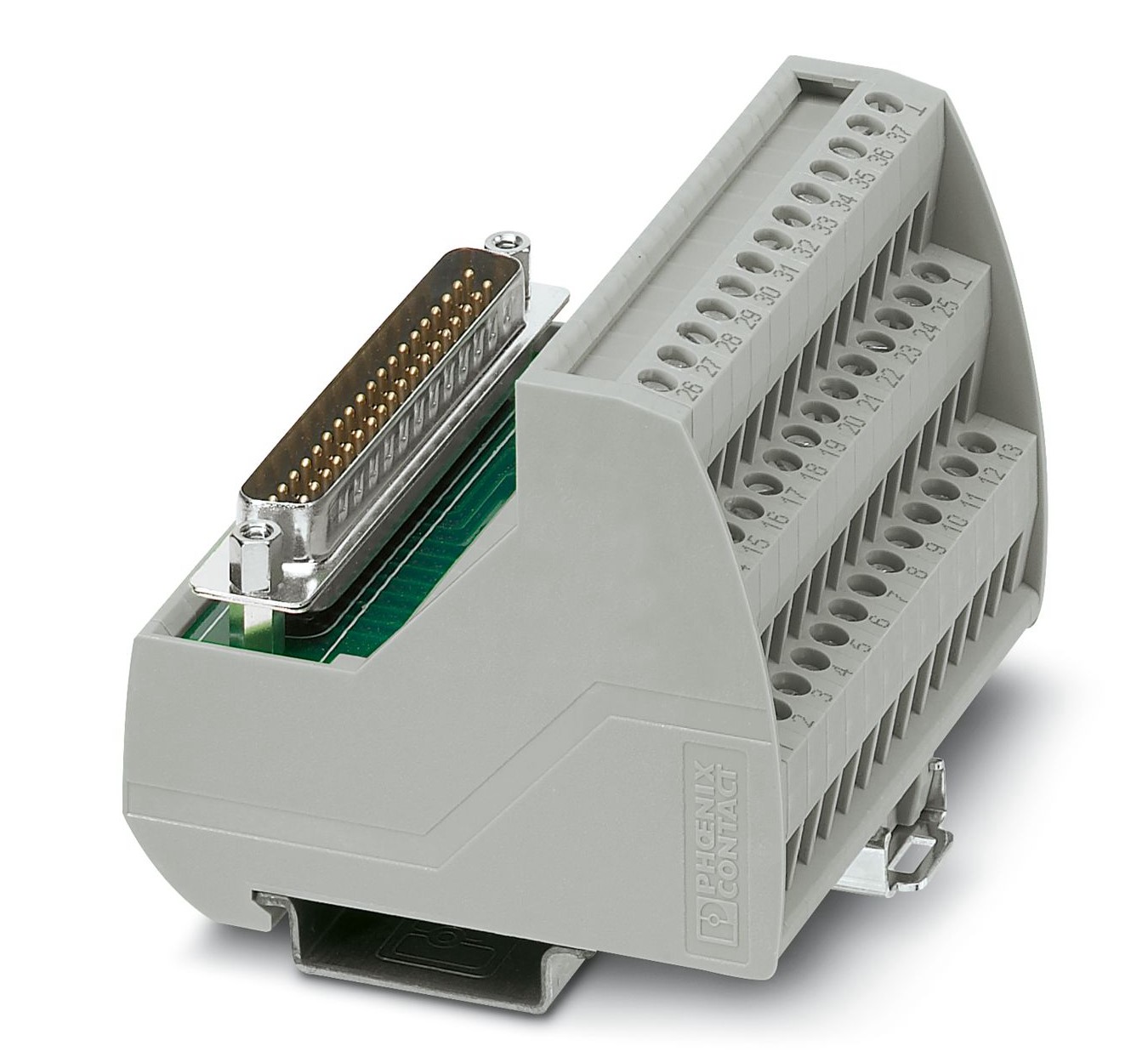 Phoenix Contact VIP-3 Series 37-Contact Male Interface Module, D-sub Connector, DIN Rail, 2A