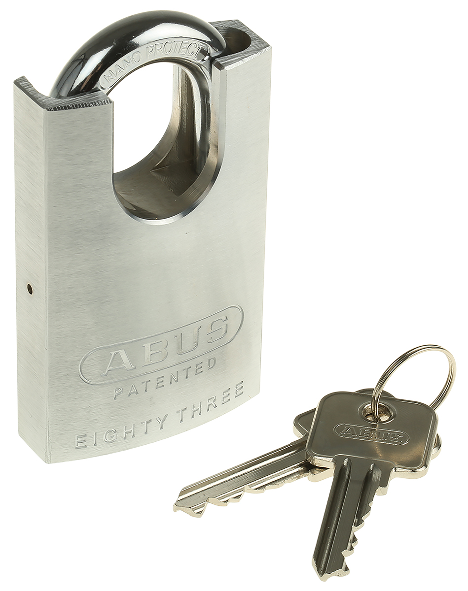 ABUS Key Weatherproof Steel Heavy Duty Padlock, 10mm Shackle, 48mm Body