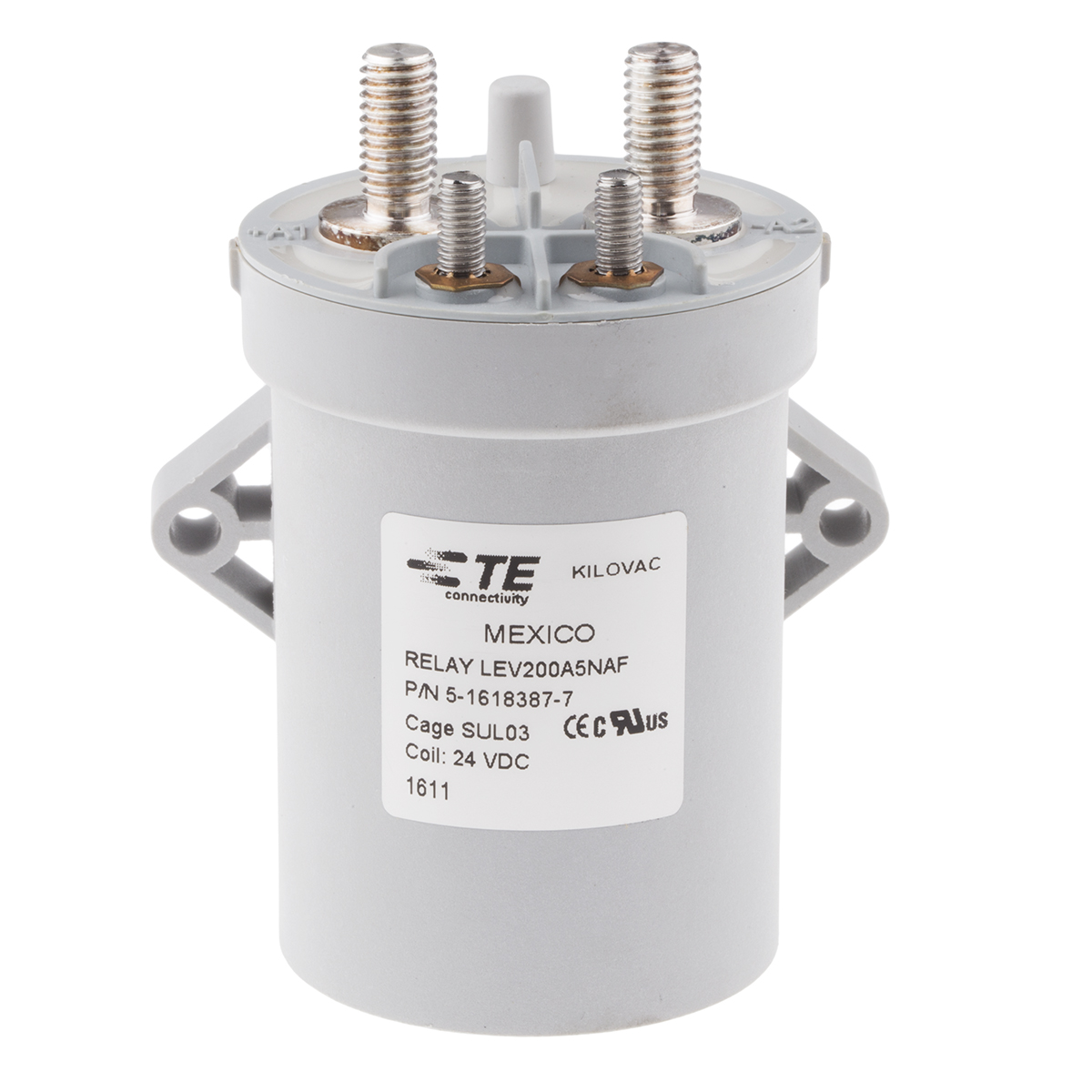 TE Connectivity LEV200 Contactor, 24 V Coil, 1-Pole, 500 A 24 V, 1 NO, 900V