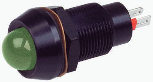 Marl Green Panel Mount Indicator, 2.2V dc, 12.7mm Mounting Hole Size, Solder Tab Termination
