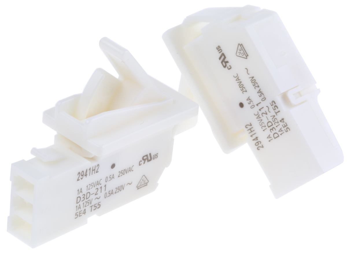 Omron Door Micro Switch, Lever, SPDT 500 mA V ac @ 250 IP40, -30 → +60°C