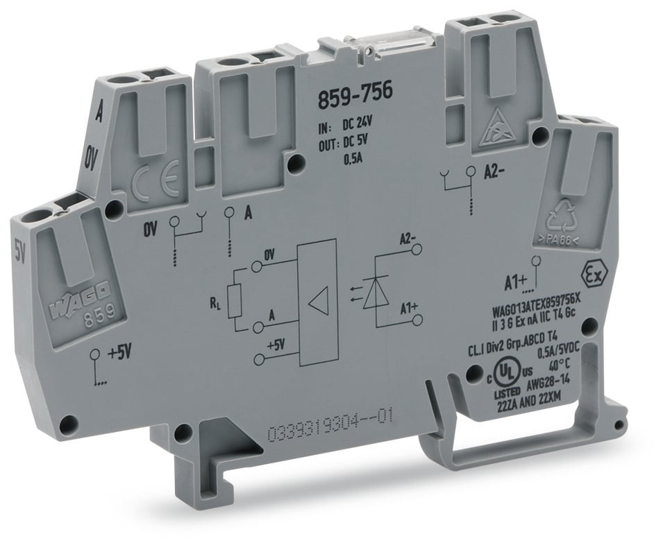 WAGO 859-756 859 Series Grey, 2.5mm², Cage Clamp Termination