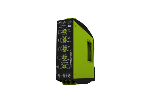 Voltage Monitoring Relay, 3 Phase, DPDT, 400/230V ac, DIN Rail