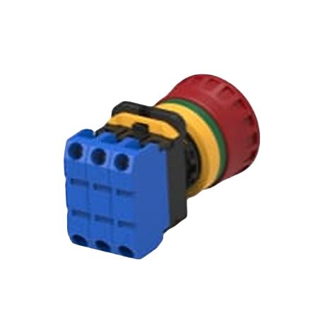 TE Connectivity PBES22 Series Emergency Stop Push Button, Panel Mount, 22.3mm Cutout, 3NO, IP20, IP65
