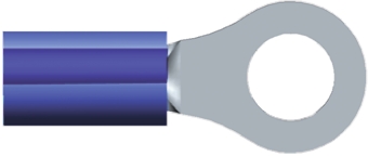 TE Connectivity, PIDG Insulated Ring Terminal, M4 Stud Size, 1mm² to 2.6mm² Wire Size, Blue