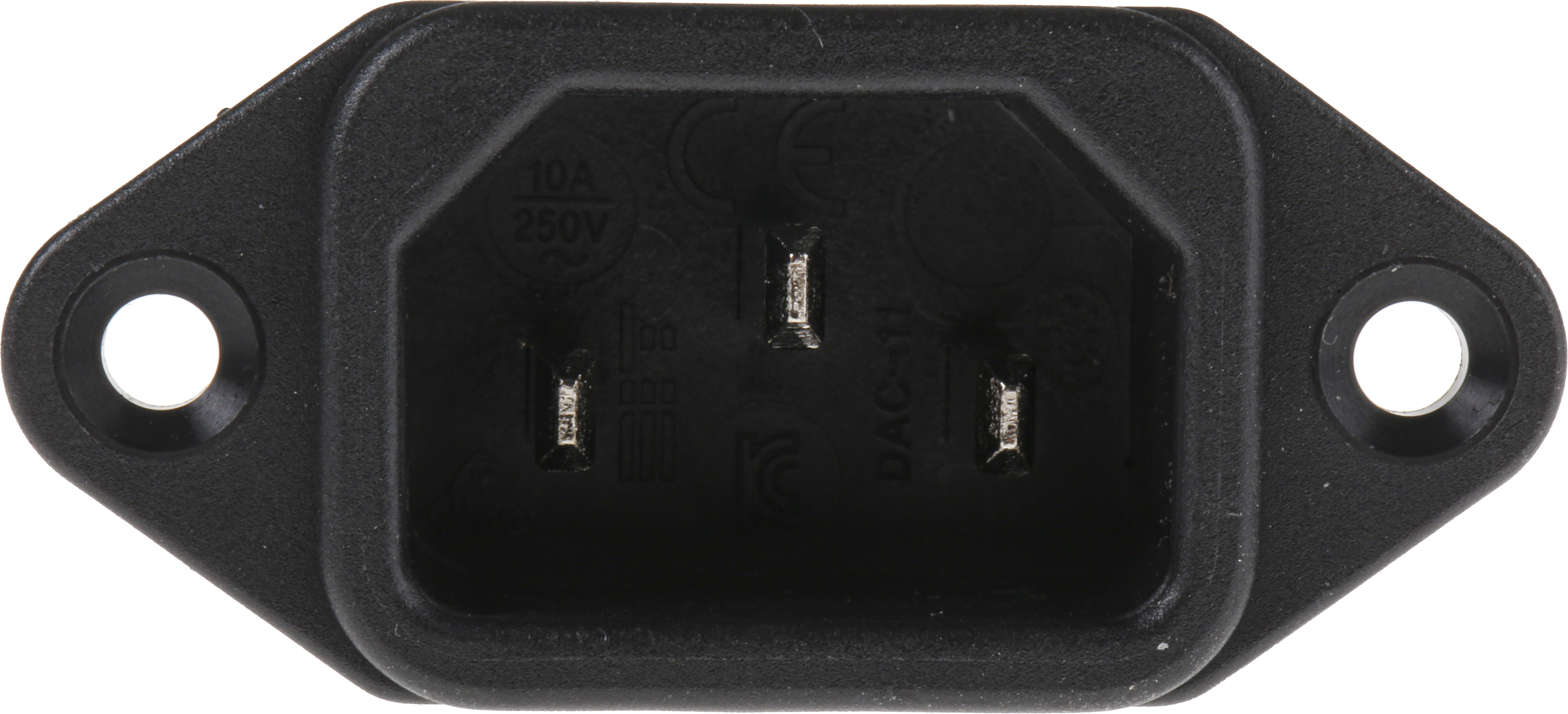 RS PRO C14 Panel Mount IEC Connector Male, 10A, 250 V