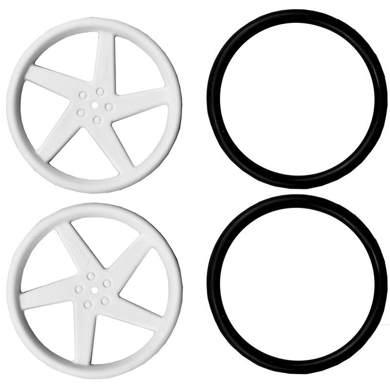 Kitronik Pair Of 5 Spoke Wheels - White